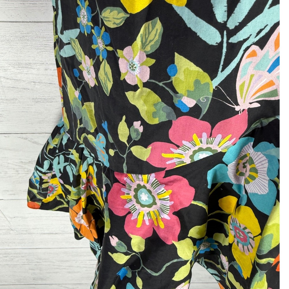 NWT J.Crew Liberty Fabric Floral Dress Black Ruffle size 12 spring cottage boho - Picture 13 of 13